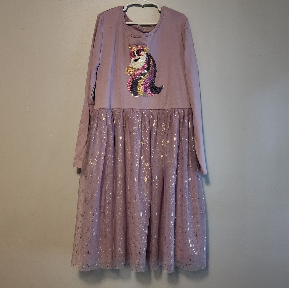 Wonder Nation unicorn purple dress XXL 18